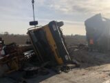 Столкновение автокрана и грузовика произошло в Туркестанской област