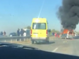 В результате ДТП сгорел автомобиль в Туркестанской области