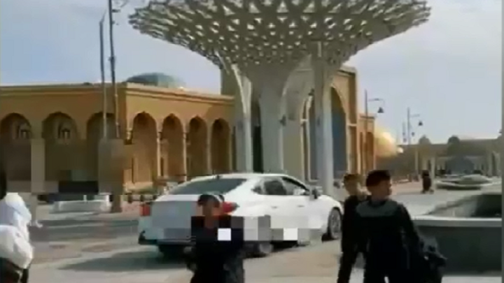 Водитель, грубо нарушивший ПДД возле мавзолея в Туркестане
