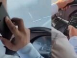 За переписку и разговоры по телефону за рулем наказали водителя автобуса в Шымкенте