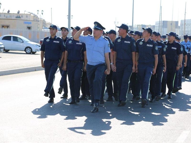 Грандиозный смотр полицейских прошел в Туркестанской области