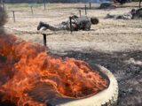 В Туркестанской области новобранцы прошли «обкатку танком» и полосу препятствий