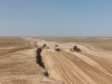 На 36 км новой трассы в объезд Сарыагаша снят плодородный слой почвы